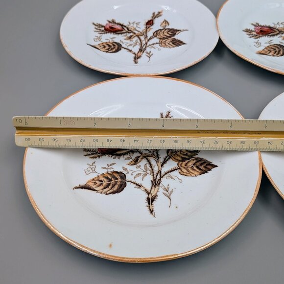 1950s Vintage Dusty Rose Floral Plate Set with Matching Serving Platter - Picture 5 of 9